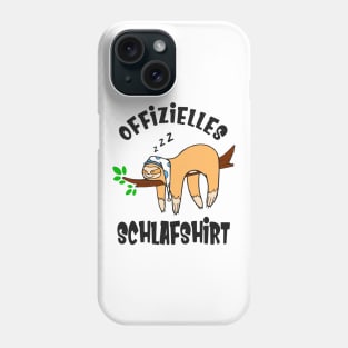 Lustiges Faultier Langschläfer Schlafshirt Pyjama Phone Case