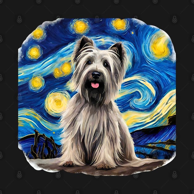 Skye Terrier Night by Doodle and Things