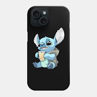 Cute Stitch loves boba tea Phone Case