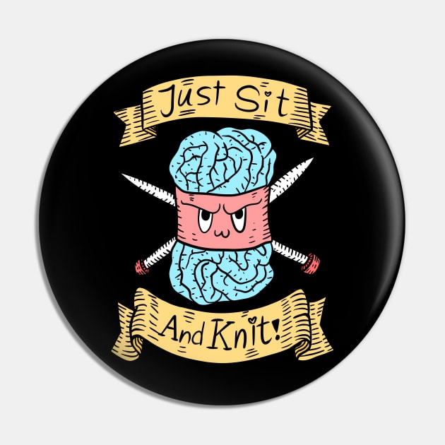 just sit and knit. cute knitting doodle. handwork. Pin by JJadx