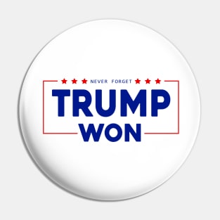 Never Forget Trump Won Pin