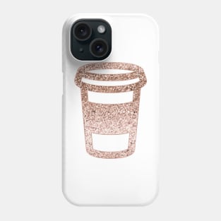 Sparkling rose gold coffee cup Phone Case