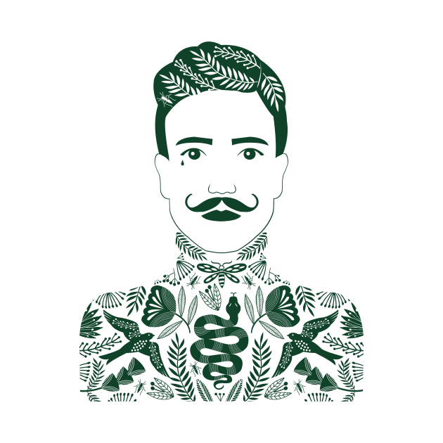 Tattoo Man dark green by Maggiemagoo Designs