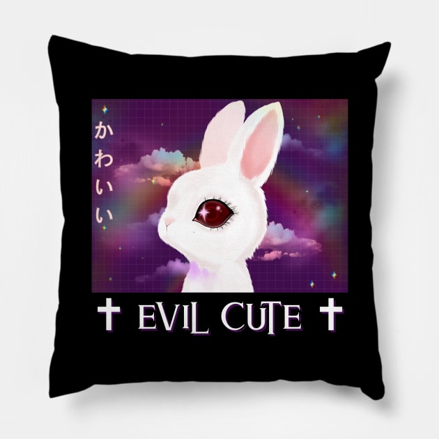 Evil Cute Pastel Goth Kawaii Bunny Pillow by Sugoi Otaku Gifts