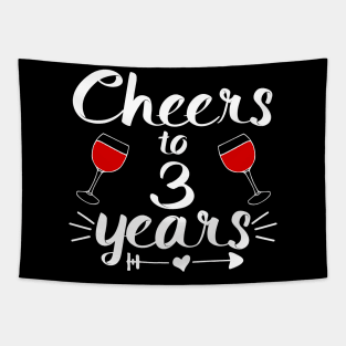 Cheers to 3 years Anniversary Gifts Tapestry