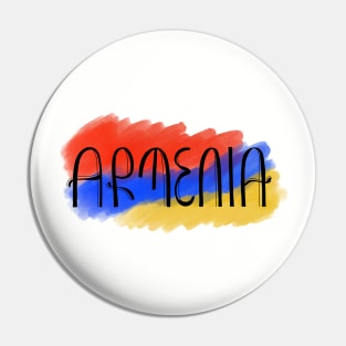 Armenia letter flag design Pin