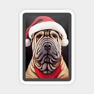 Sharpei Santa Magnet