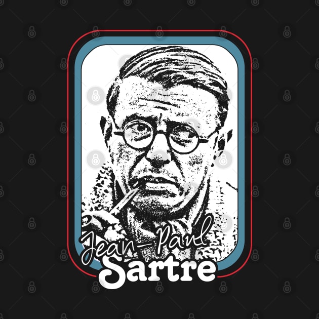 Jean Paul Sartre - Retro Style Fan Design by DankFutura