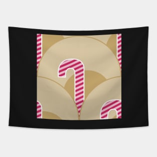 seamless scallop pattern with pink and sand candy canes Tapestry