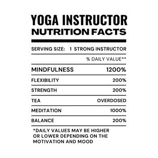 Yoga Instructor Nutrition Facts White Tee T-Shirt