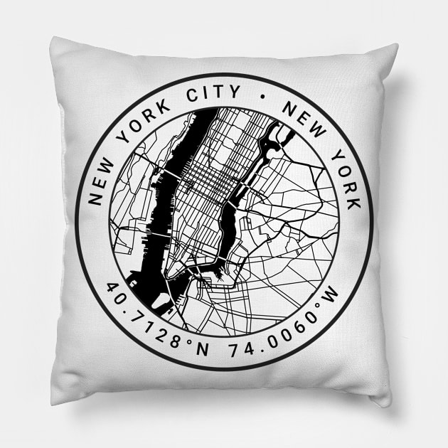 New York Map Pillow by Ryan-Cox