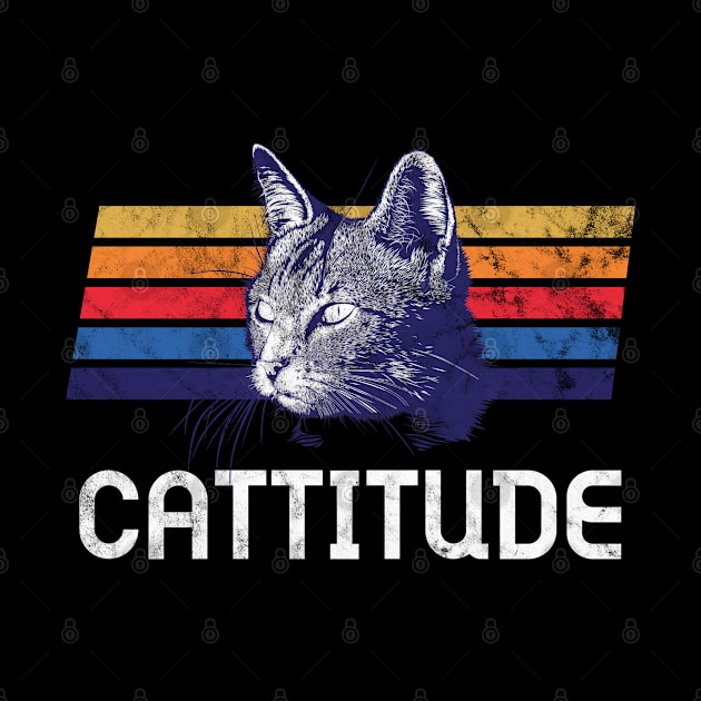 Cattitude Retro Cat Attitude Vintage Catitude Women Men Kids Tiger Feline King by Shirtsurf