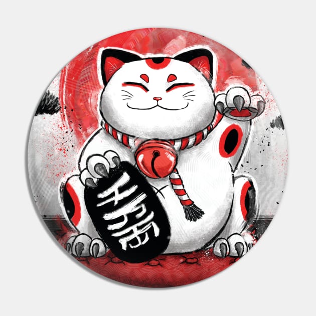 Lucky Cat Pin by RubyArt