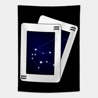 Aquarius Zodiac Sign Card Tapestry