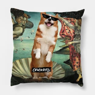 The Birth of Venus Corgi Funny Parody Pillow