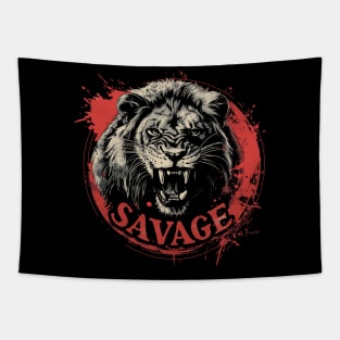 Savage Lion Tapestry