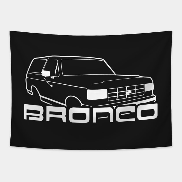 1987-1991 Ford Bronco White w/logo Tapestry by The OBS Apparel