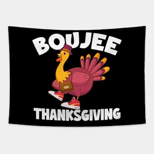 Boujee Thanksgiving Funny Turkey Bougie Boojee Friendsgiving Tapestry