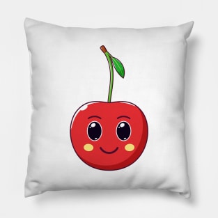 Cute Kawaii Cherry, Cartoon Ripe Fruit Pillow