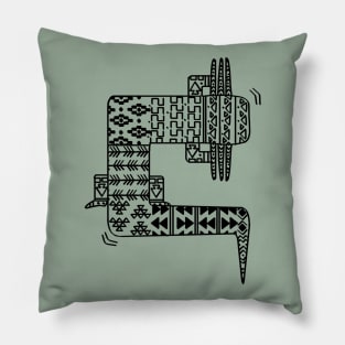 Axolotl Zendoodle Black Pillow