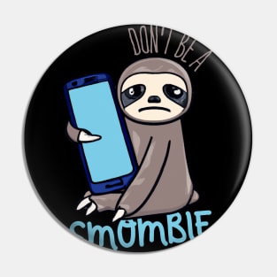 Smombie Sloth, Bored Sloth With Mobile Phone Pin