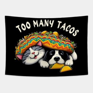 funny cat dog taco Time Cinco de mayo Tapestry