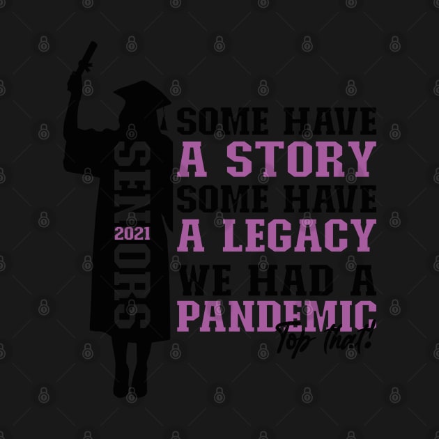 Pandemic Graduation | White And Pearly Purple Text Funny Graduation by Estrytee