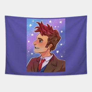 Cute Tenth Doctor Stars Tapestry