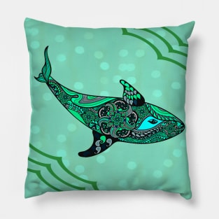 Green Whale Pillow