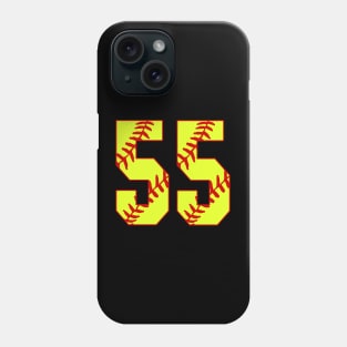 Fastpitch Softball Number 55 #55 Softball Shirt Jersey Uniform Favorite Player Biggest Fan Phone Case