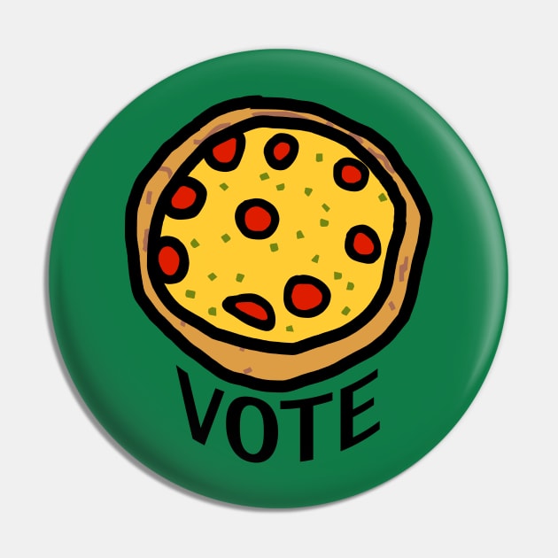 Pizza gets my Political Vote Pin by ellenhenryart