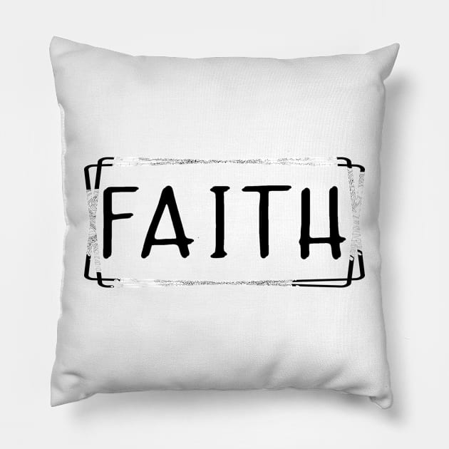 Faith Balck and White Pillow by joyjeff