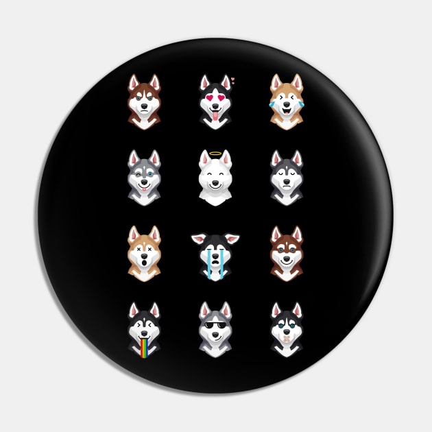 Siberian Husky Emojies Pin by stonemask