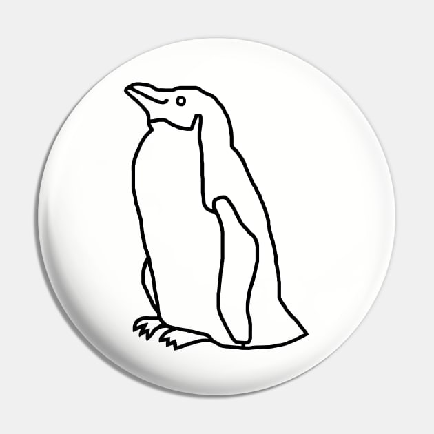 Little Penguin Minimal Line Drawing Pin by ellenhenryart