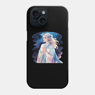 Anime Girl Watercolor Drawing Phone Case