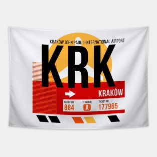 Krakow (KRK) Airport // Sunset Baggage Tag Tapestry