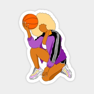 Woman basketball player Magnet