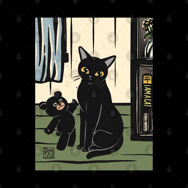 Lovely bear and cat by BATKEI