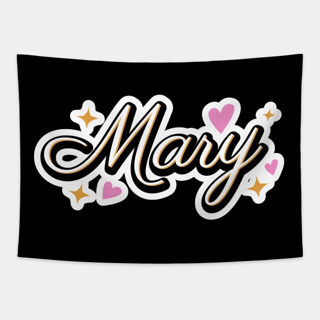 Mary name cute design Tapestry by BrightLightArts