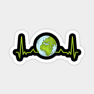 Earth Day Heartbeat Recycling Climate Change Activism Magnet