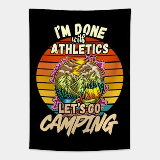 ATHLETICS AND CAMPING DESIGN VINTAGE CLASSIC RETRO COLORFUL PERFECT FOR  ATHLETE AND CAMPERS Tapestry