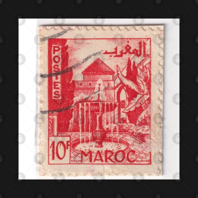 Red Moroccan Stamp, 1950 by rogerstrawberry