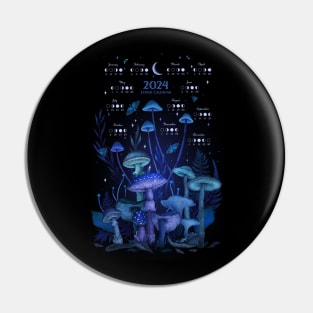 2024 Luna Calendar - Nighty Enchanting Mushrooms Pin