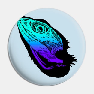 Colored Beardie Skull Pin