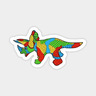 Pop-Art Triceratops Magnet