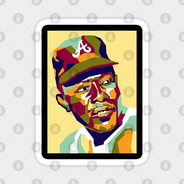 Abstract Hank Aaron in WPAP Magnet by smd90