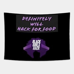 BGH Definitely Will Hack for Food Logo Tapestry