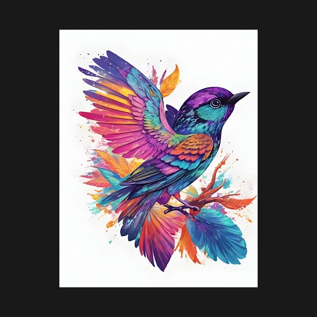 Bright Whimsical Bird by MiracleROLart