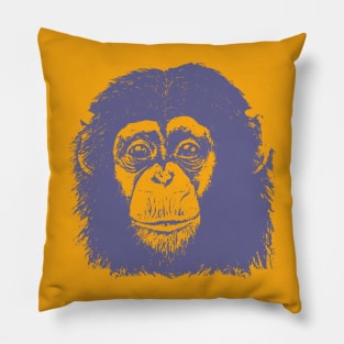 Purple Chimp face Pillow