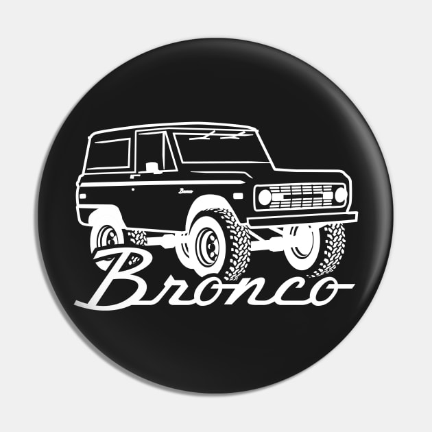 1966-1977 Ford Bronco White Print w/tires Pin by The OBS Apparel